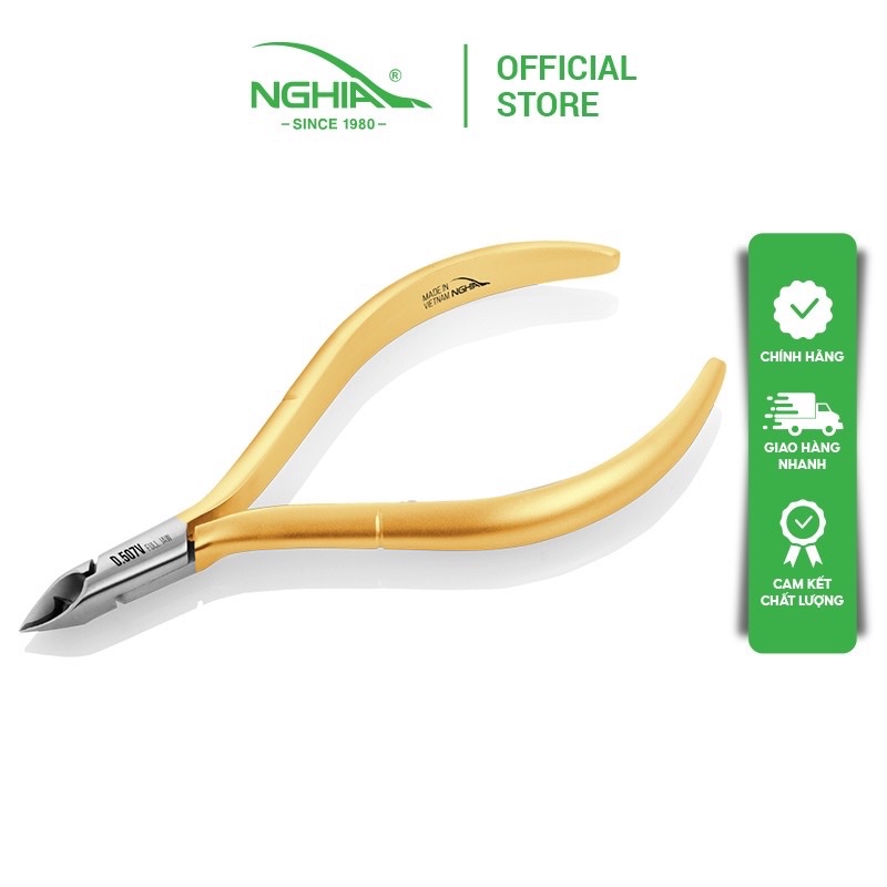 Kềm Cắt Da Nghĩa D507V Mạ Vàng Không Gỉ, Kềm Cắt Da Nghĩa Bán Nguyệt Mạ Vàng Không Gỉ