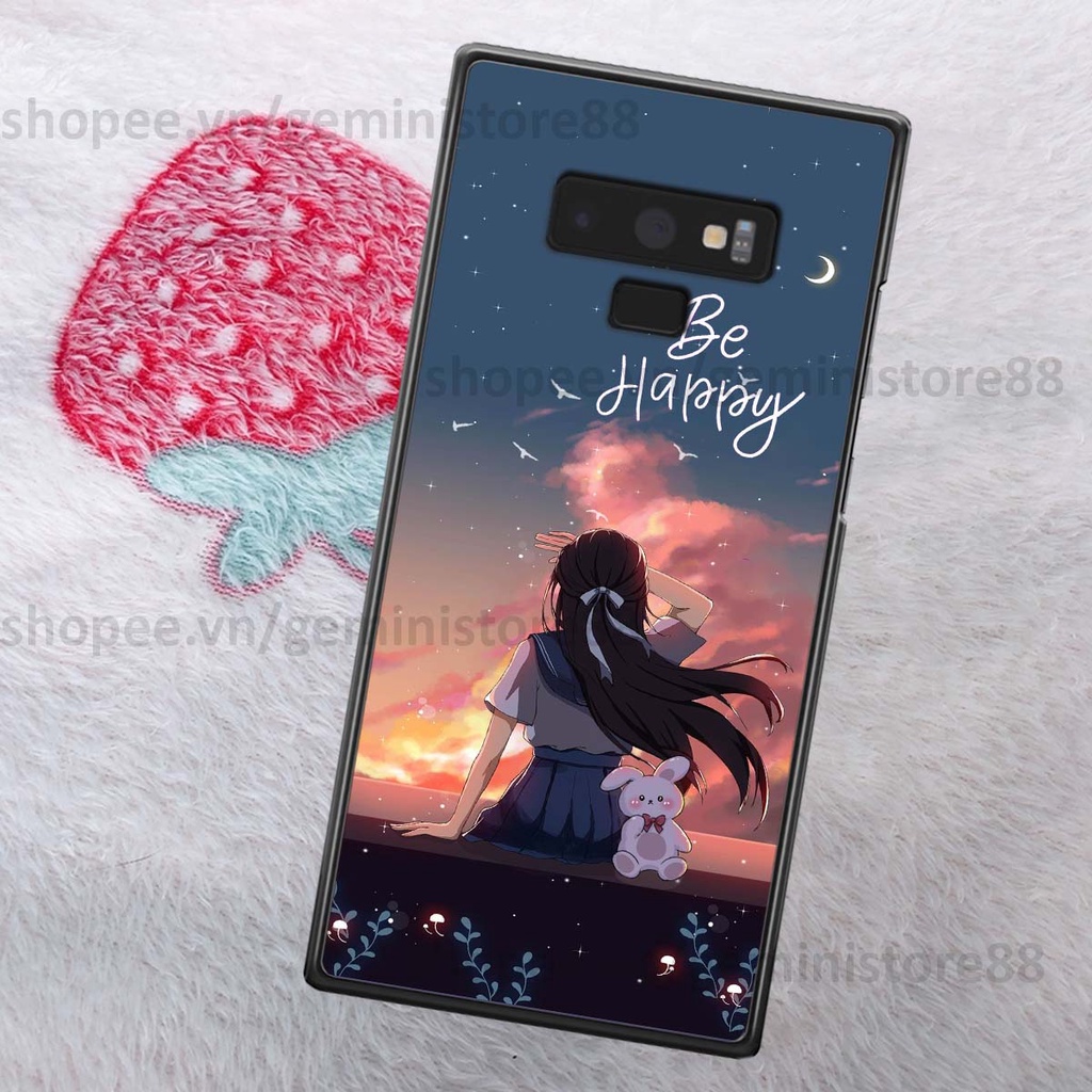 Ốp Samsung Note 9 in hình cô gái be happy trẻ trung cá tính năng động