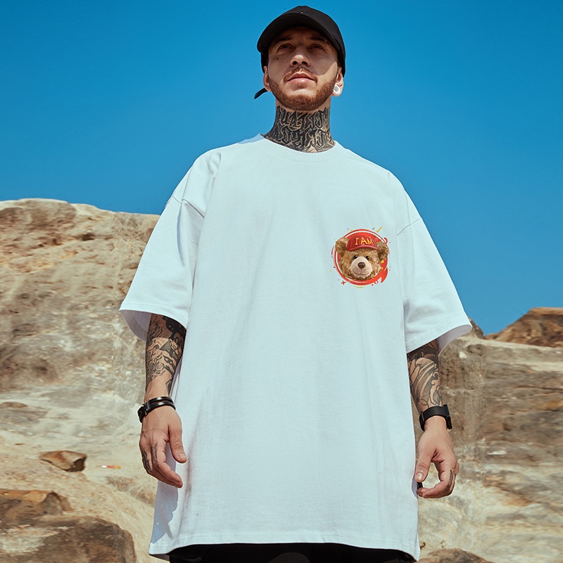 Áo Thun Tay Ngắn Dáng Rộng Phong Cách Âu Mỹ Thời Trang Mùa Hè Dễ Phối Đồ Cho Nam Size M-8XL