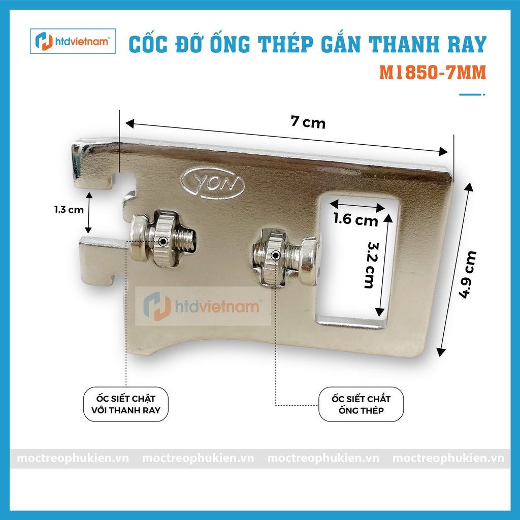 Cốc đỡ cài thanh ray làm giá kệ treo