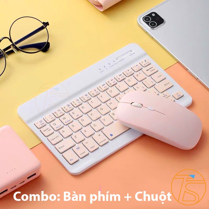 Combo Bàn Phím Và Chuột Mini Kết Nối Bluetooth Dùng Cho Ipad, Máy Tính Bảng, Điện Thoại