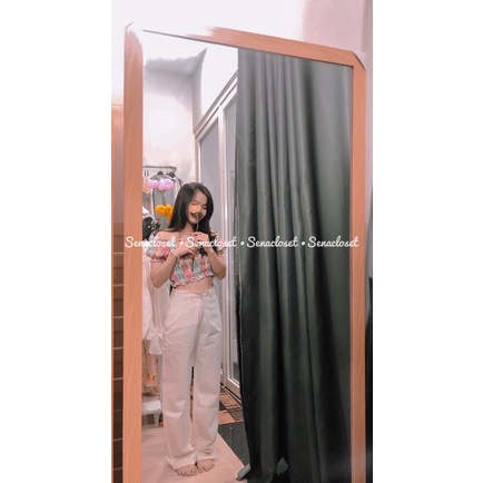 Quần Kaki Jeans mềm ống suông rộng thùng form siêu xinh (Ảnh thật)