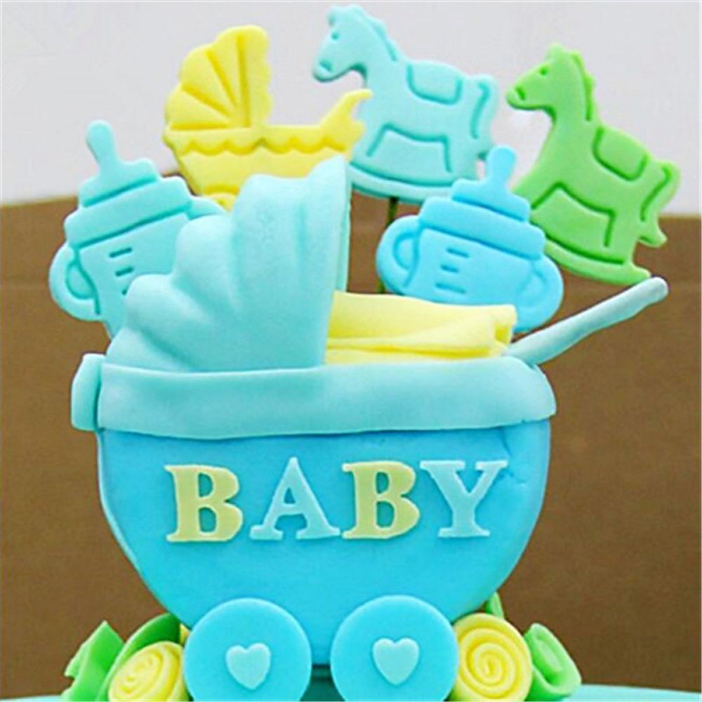 4Pcs Baking Tool Plunger Pastry Mould Fondant Cookie Cutter Baby Biscuit Mold