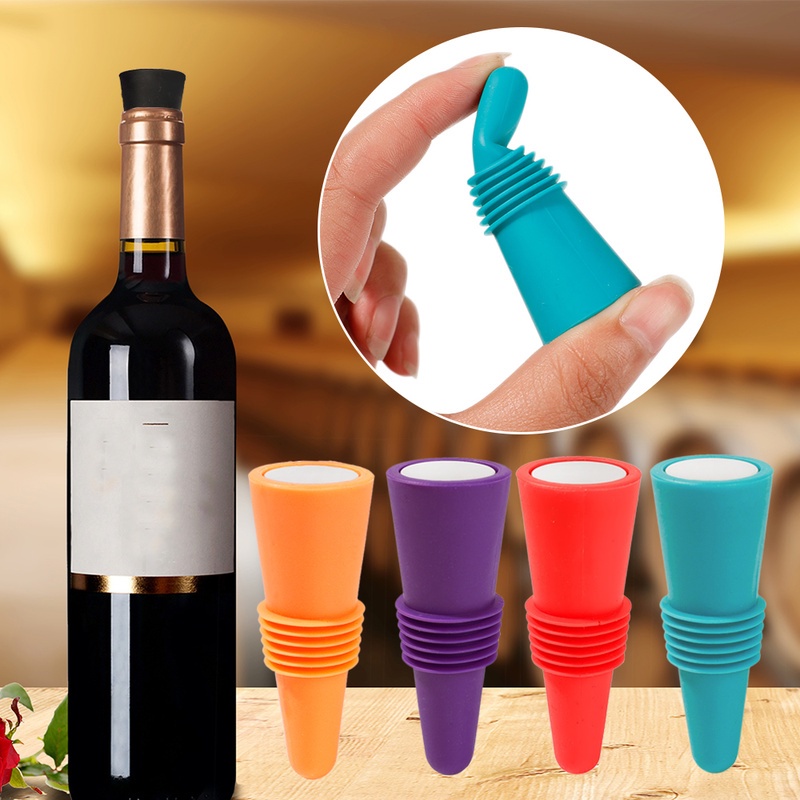 Nắp Đậy Chai Rượu Vang Bằng Thép Không Gỉ Với Đế Silicone Tiện Dụng