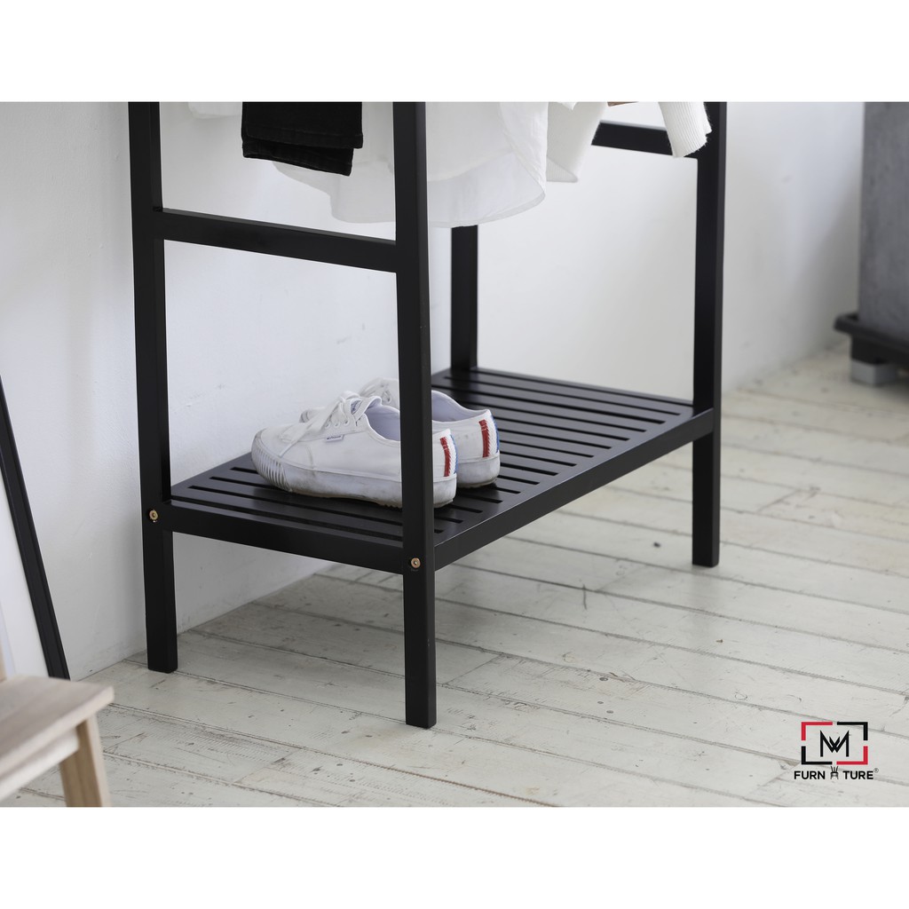 TỦ TREO QUẦN ÁO MÀU ĐEN 2 TẦNG - SHELF HANGER 2F BLACK - TỦ TRANG TRÍ ĐA NĂNG HOMESTAY XUẤT KHẨU