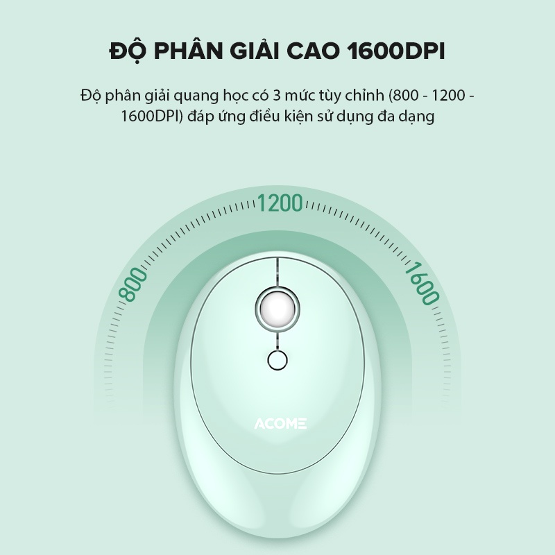 Bộ Bàn Phím Và Chuột Không Dây Kiểu Dáng Thời Thượng ACOME AKM1000 2.4GHz Nhiều Màu Hàng Chính Hãng Bảo Hành 12 Tháng 1