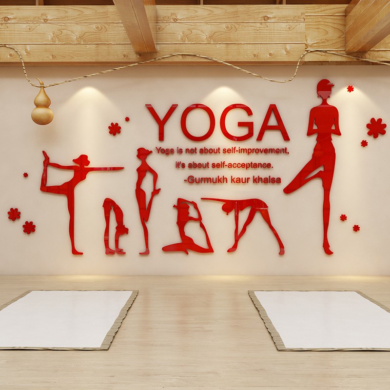 Tranh dán tường mica 3d decor khổ lớn trang trí phòng tập fitness & yoga, phòng thể dục Nhiều Size - EPeBen