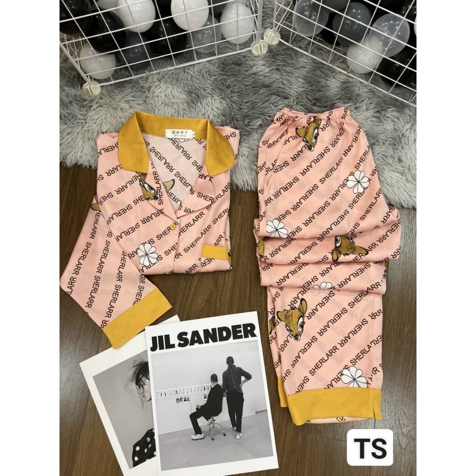 Bộ Đồ Ngủ Lụa-Pijama Lụa Mặc Nhà Đồ Bộ Nữ Kiểu Dáng Dài Dễ Thương H clothing B10