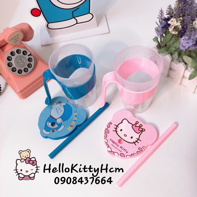 Ly nhựa Hello Kitty và Doremon