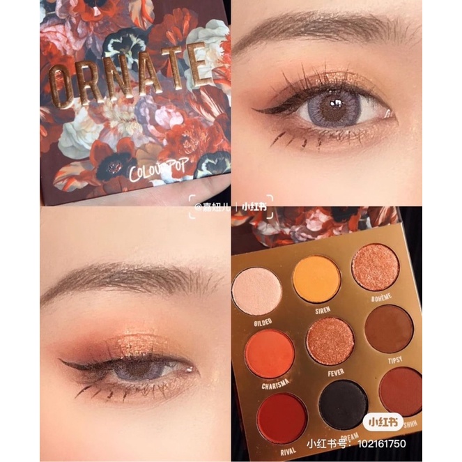 Bảng phấn mắt Colourpop 9 ô Main Squeeze,Baby Peach, Orange,Going coconut,Ornate,Grandeur,Baroque,Wild Child,Lucky penny