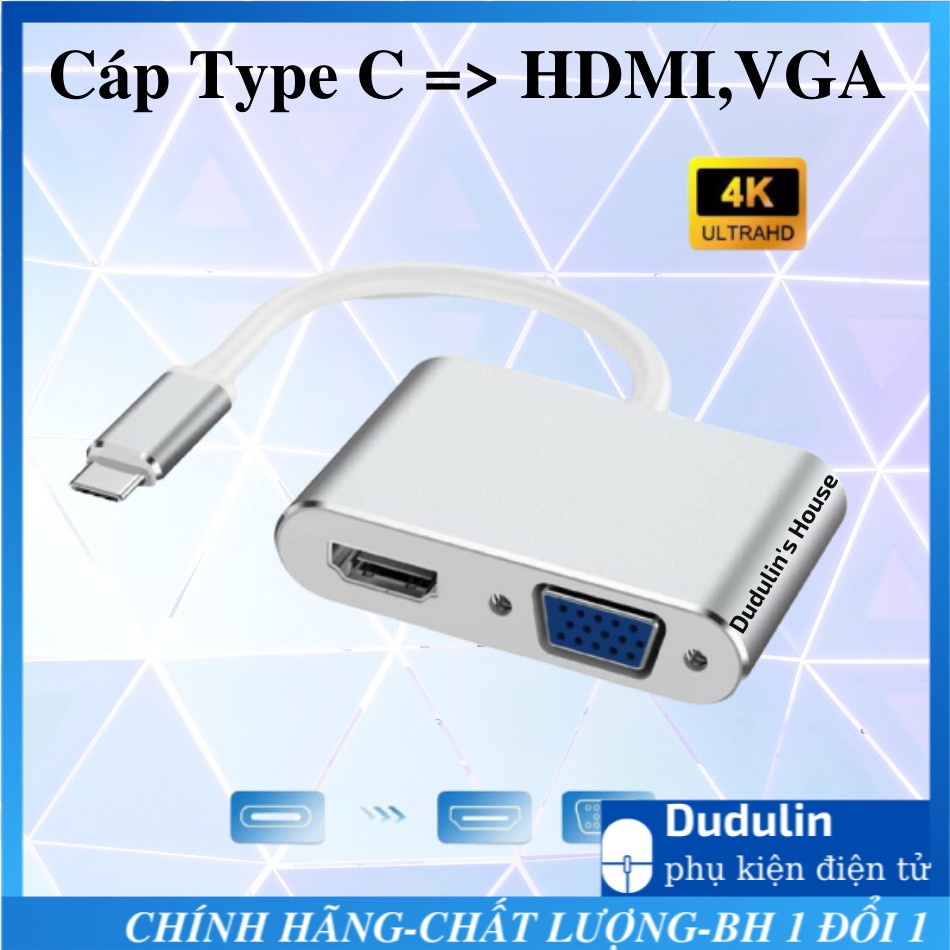 Cáp Chuyển Type-C ra VGA, HDMI
