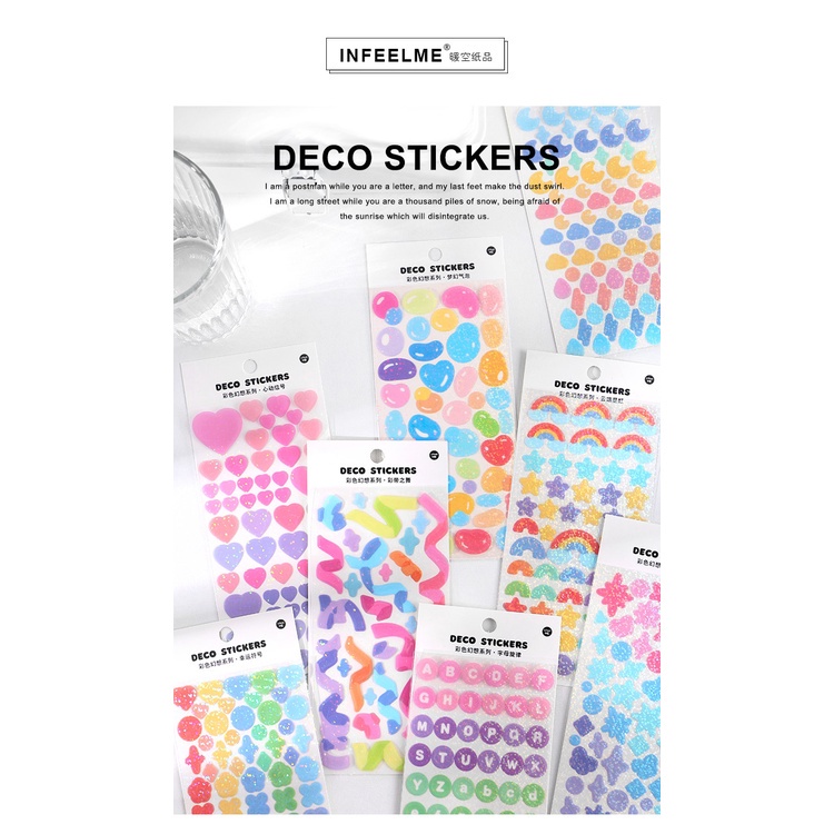 Sticker Nhiều Màu Sắc Đáng Yêu Trang Trí Nhật Ký