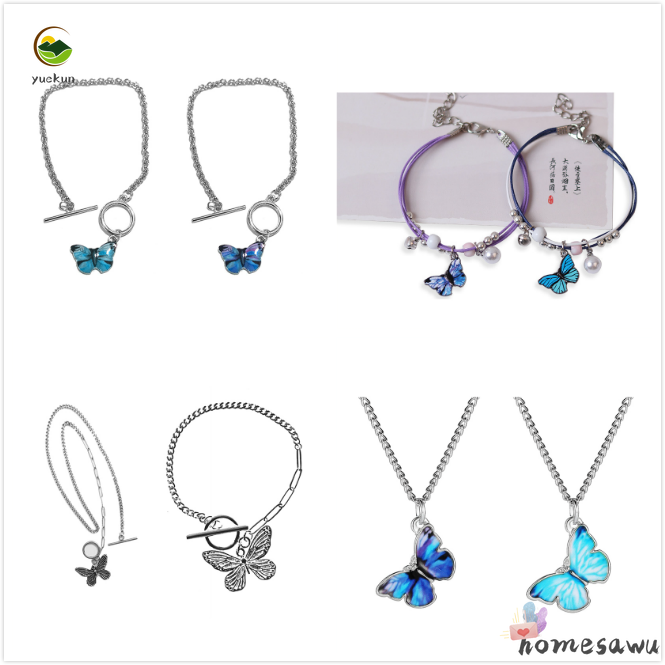 vòng cổ Hợp Kim Mặt Hình Bướm Đính Đá Xinh Xắn Cho Nữ