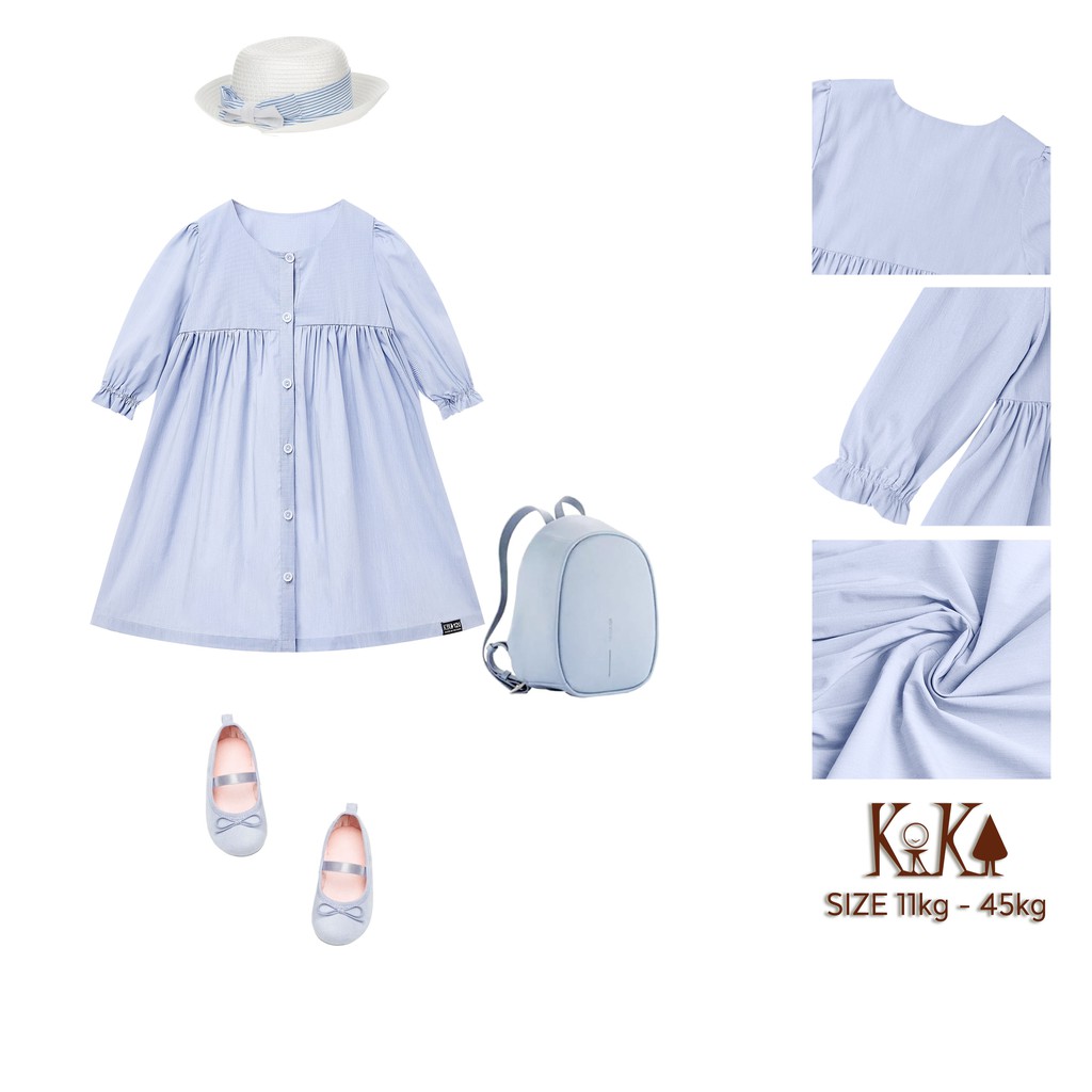 [KIKA] Đầm bé gái Baby doll tay lửng- Từ 11kg-45kg - K077