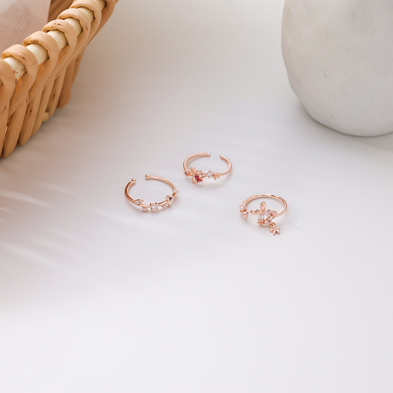 Nhẫn hình bông hoa đính đá thời trang cho nữ