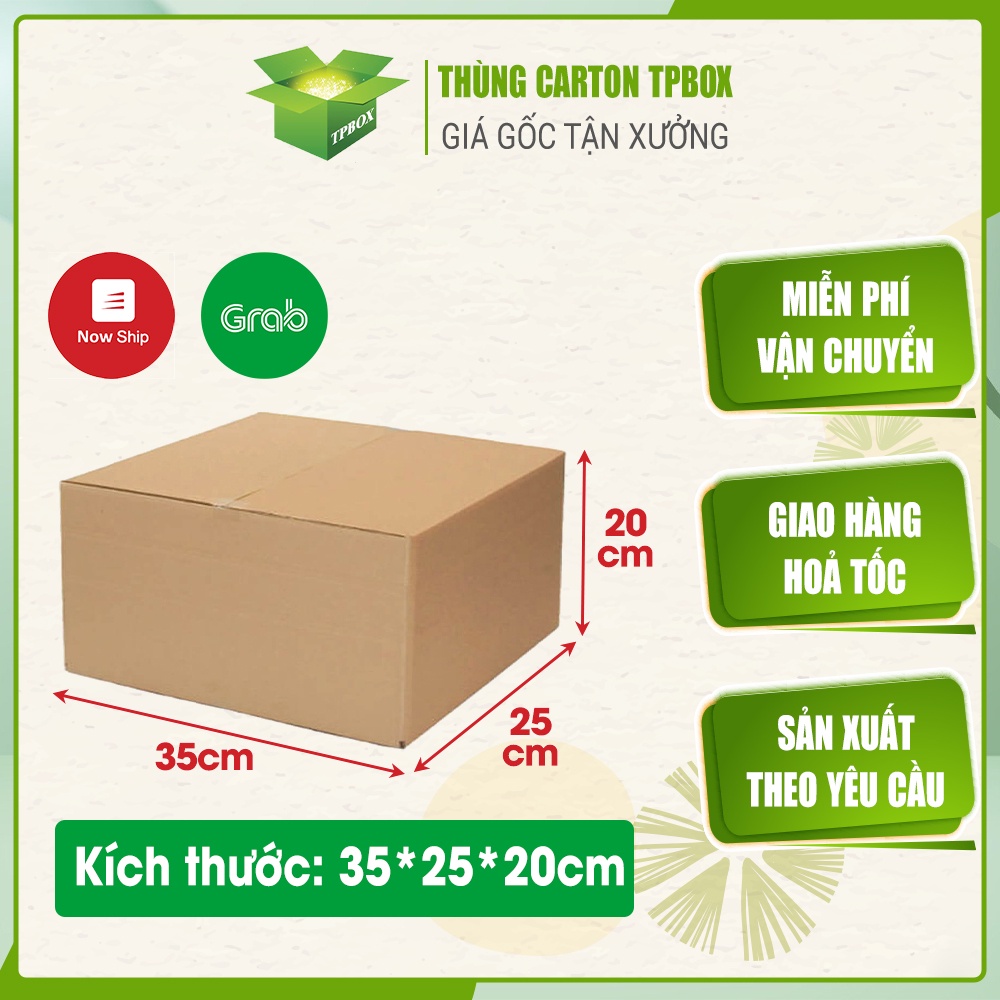 Thùng giấy carton size 35x25x20cm - COMBO 10 thùng đóng hàng