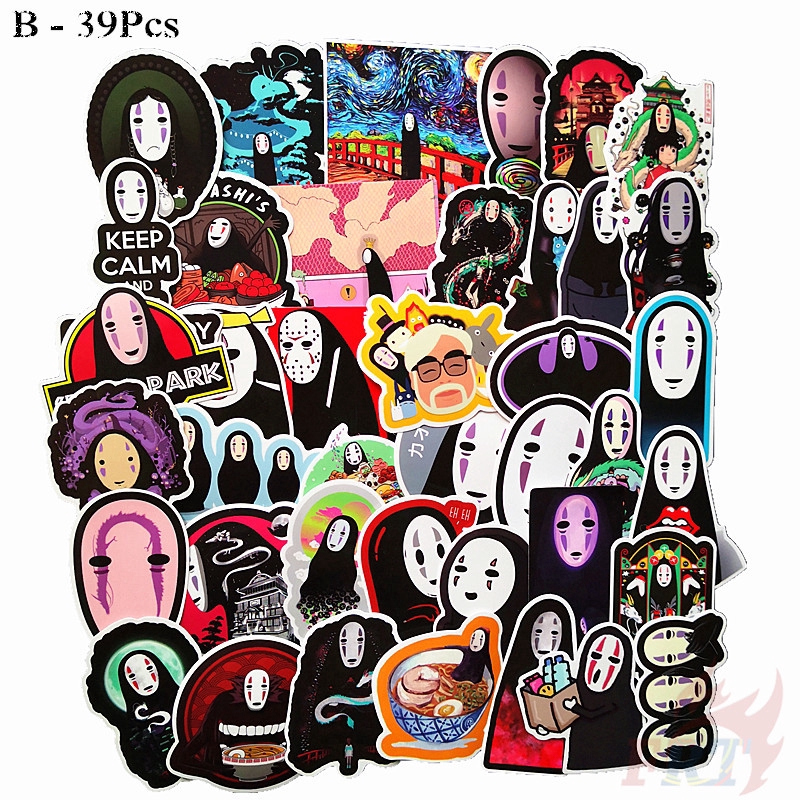 ❉ No Face Man - Series 01 Anime Stickers ❉ 1Set Miyazaki Hayao Spirited Away Fashion DIY Doodle Decals Stickers（A-12Pcs；B-39Pcs）