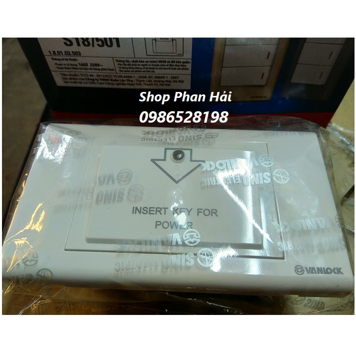 Công tắc thẻ từ ngắt điện Vanlock S18/501, chìa khóa ngắt điện khách sạn, nhà nghỉ