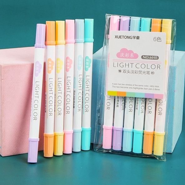 Bút Dạ Highlight Đánh Dấu 2 Đầu Light Colour Molangshop