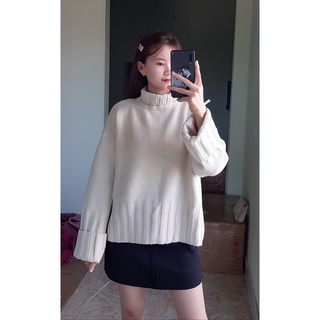 Áo Len 2hand Màu Be form rộng đẹp 😍🤞