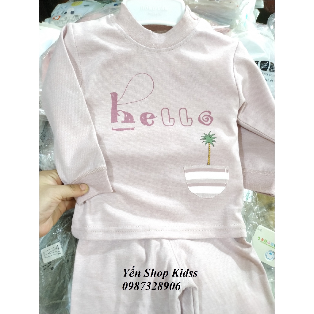 BỘ COTTON XUẤT NHẬT HÀNG QUẢNG CHÂU CAO CẤP IN HÌNH (MILK_HELLO) CHO BÉ-(10-17KG) | BigBuy360 - bigbuy360.vn