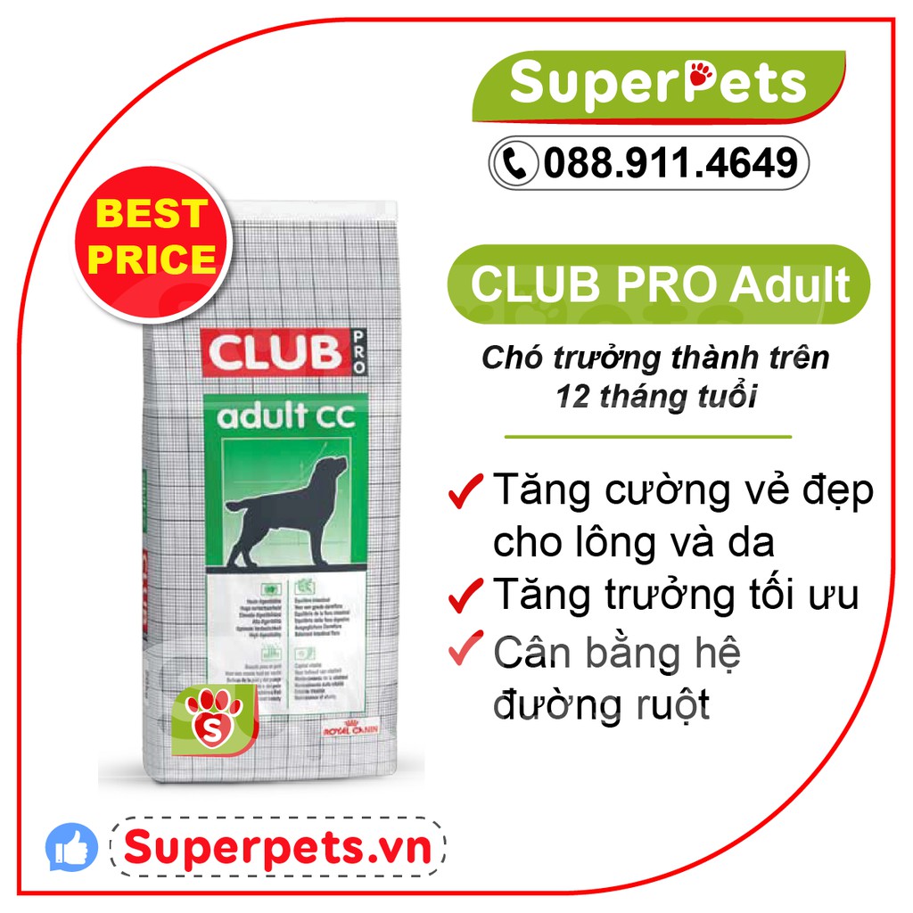 Hạt Royal Canin Cho Chó CLUB JUNIOR A3, CLUB ADULT CC Chính Hãng Nhập Pháp SUPERPETS VIỆT NAM