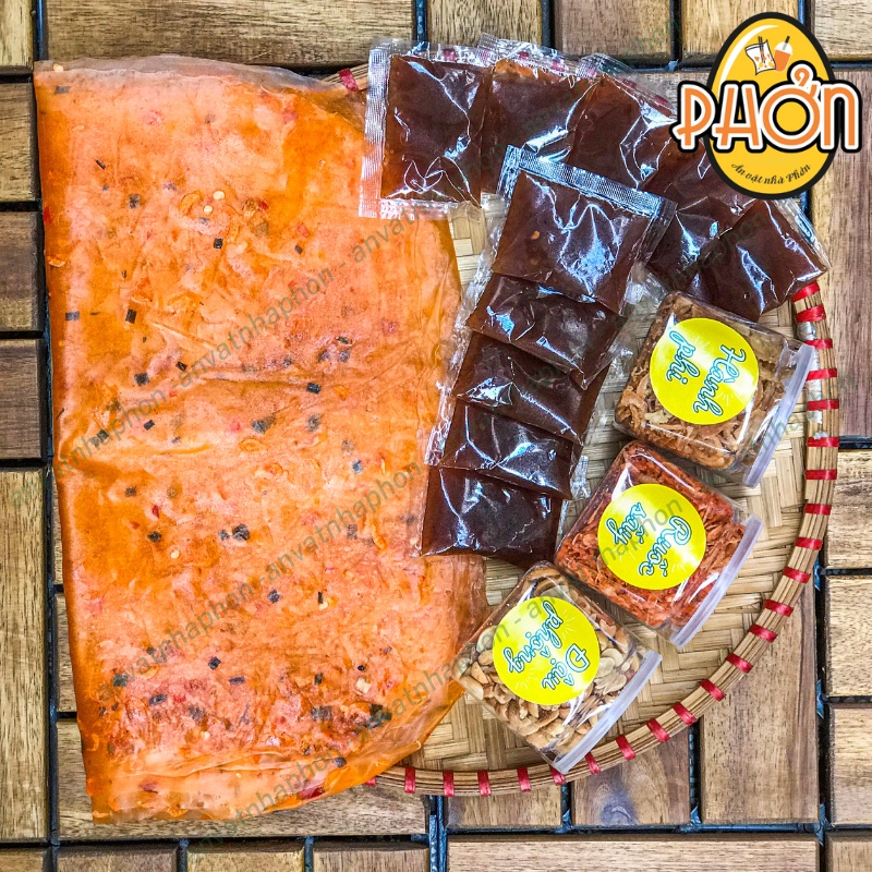 Combo bánh tráng dẻo tôm tứ vị chấm me, bánh tráng me siêu ngon - Ăn Vặt Nhà Phởn