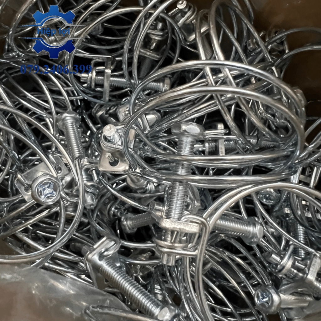 Cổ dê dây - Cổ dê hai dây sắt mạ niken giá rẻ & Quai nhê Clamp đai kẹp xiết ống