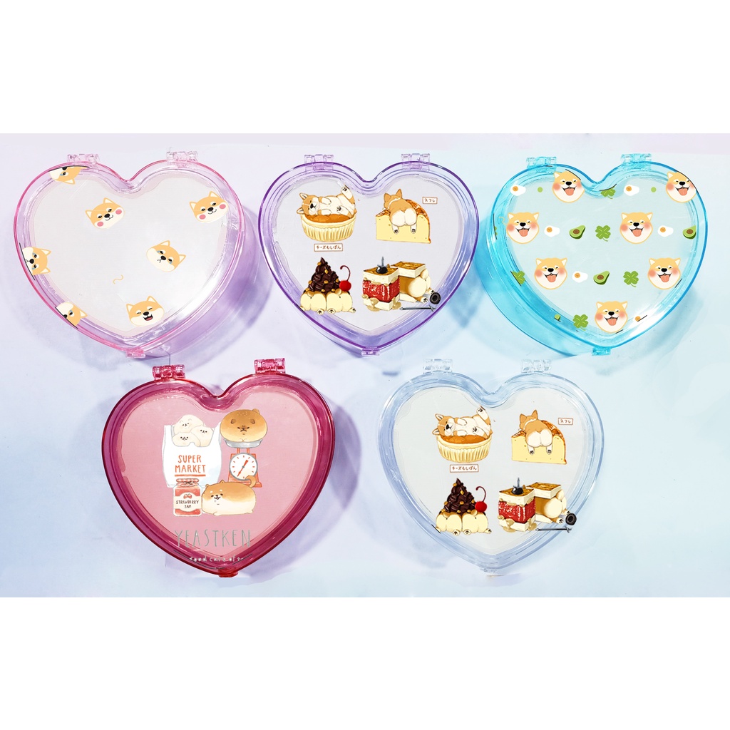 Hộp tim chó shiba kèm gương HKG10 dễ thương cute đựng trang sức hoạt hình