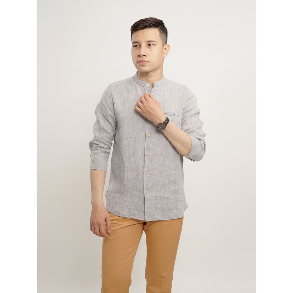 Áo sơ mi dài tay ARISTINO cổ tàu trẻ trung, lịch lãm, chỉnh chu - ALS143S7+ALS145S7 | BigBuy360 - bigbuy360.vn