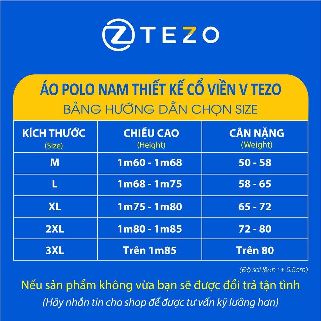Áo polo nam Tezo phông nam có cổ thiết kế viền V 23APCT037