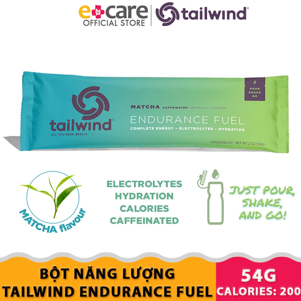 Bột năng lượng Tailwind Endurance Fuel Matcha Cafeinated gói 61g