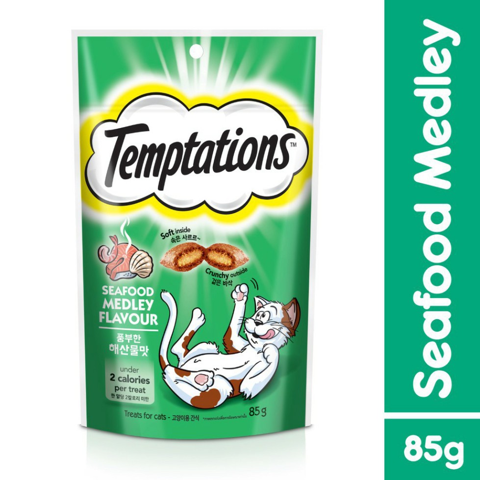 [Mã 208FMCGSALE giảm 8% đơn 500K] Bánh thưởng cho mèo Temptations 85g, thức ăn vặt mèo lớn con nhỏ Con Mèo Xiêm