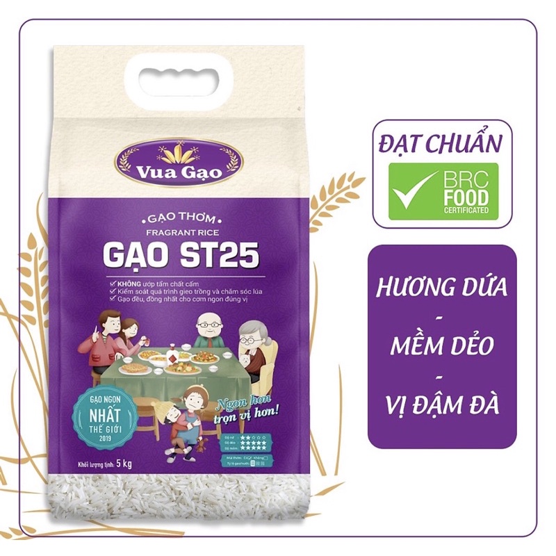 GẠO ST25 VUA GẠO Túi 5kg