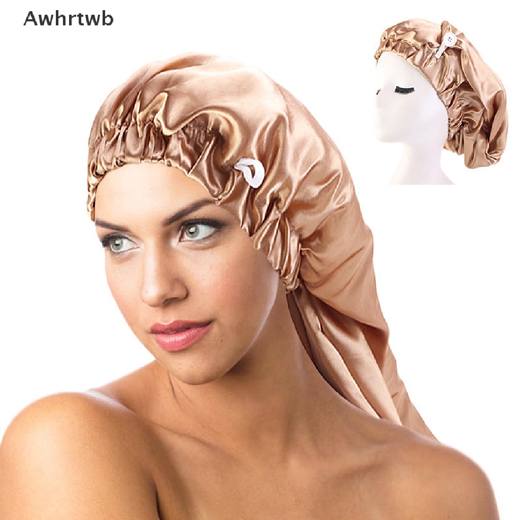 1 Mũ Trùm Đầu Ngủ Bằng Lụa Satin Siêu Lớn Dành Cho Nam Và Nữ Mới