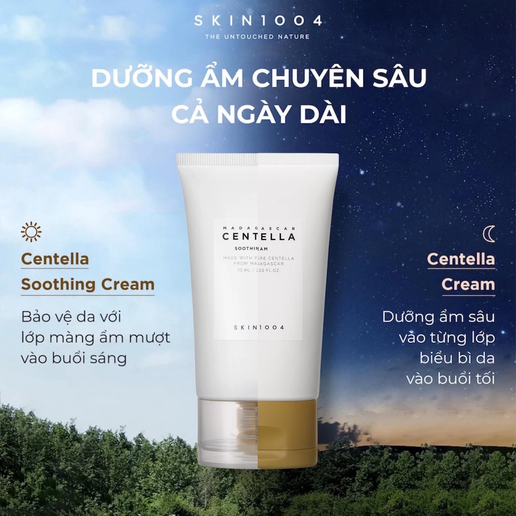 Kem Dưỡng Ẩm Da Rau Má Skin1004 Madagascar Centella Soothing Cream Cho Da Dầu và Da khô