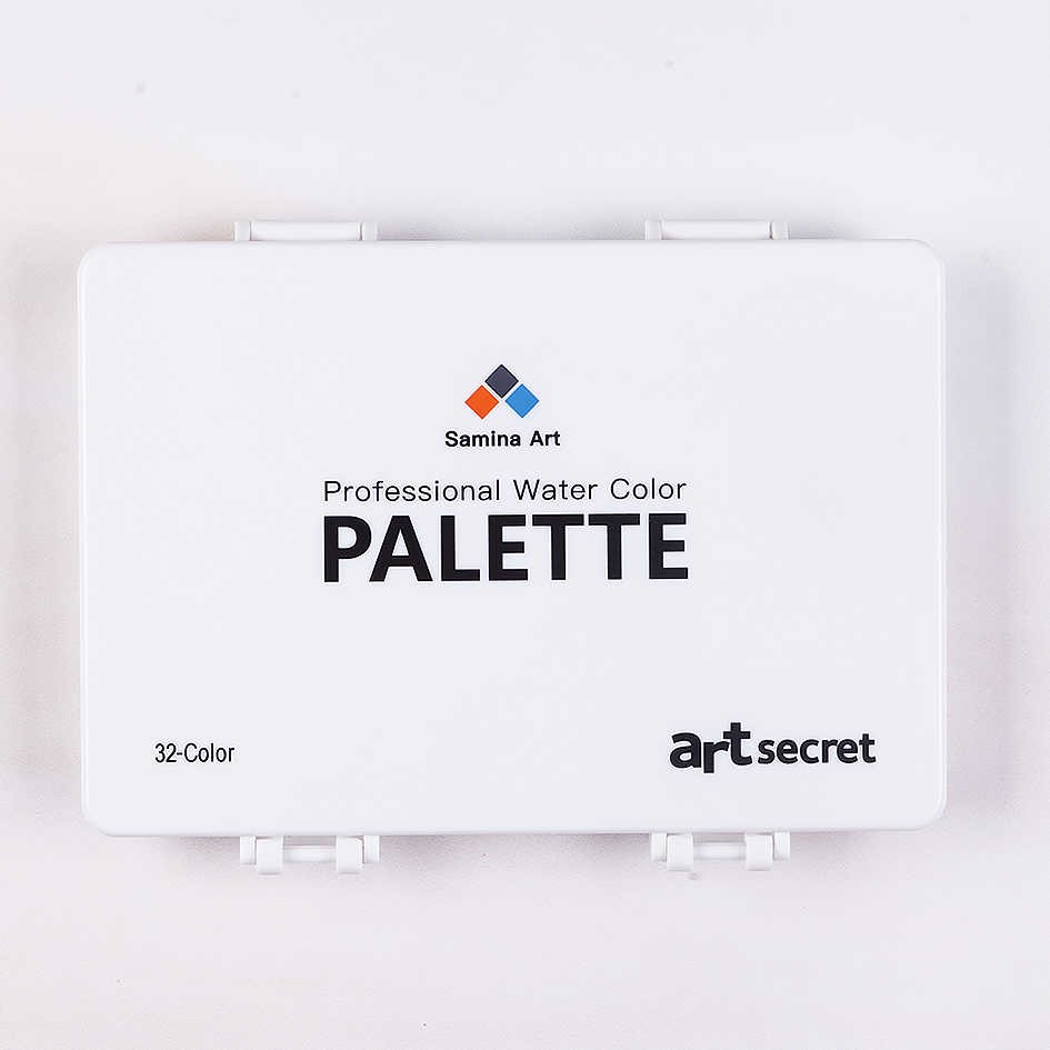 Palette màu nước Art Secret kiêm hộp đựng màu 32 ô có nắp gập kín