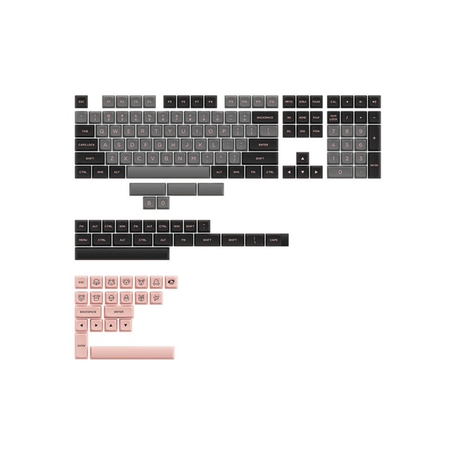 Akko Keycaps set - Black Pink (ASA-low profile)