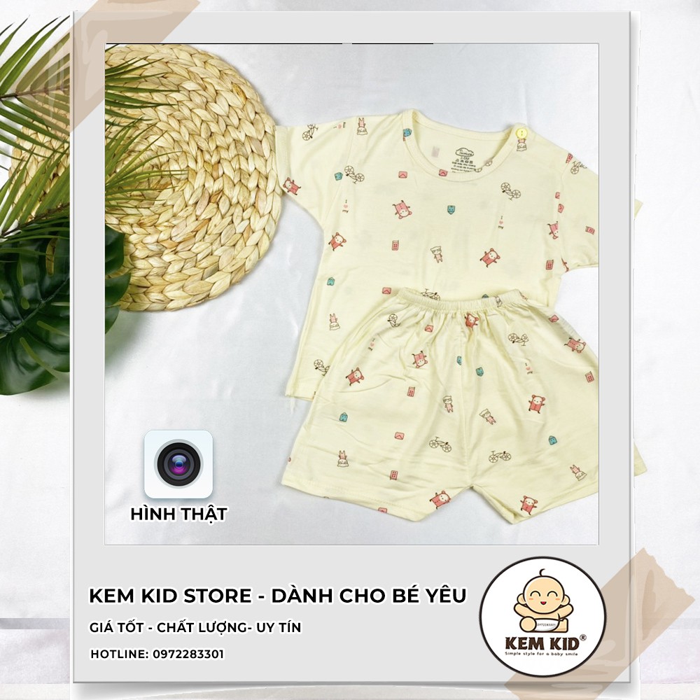 Bộ Avaler trơn gấu, vải thun lạnh siêu mát, mềm mịn thấm hút mồ hôi cho bé