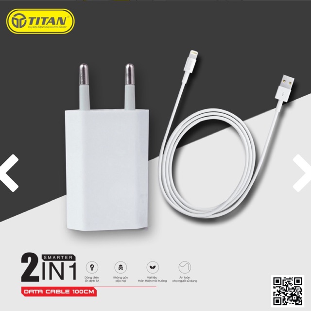 Bộ combo sạc iphone dẹt cb02