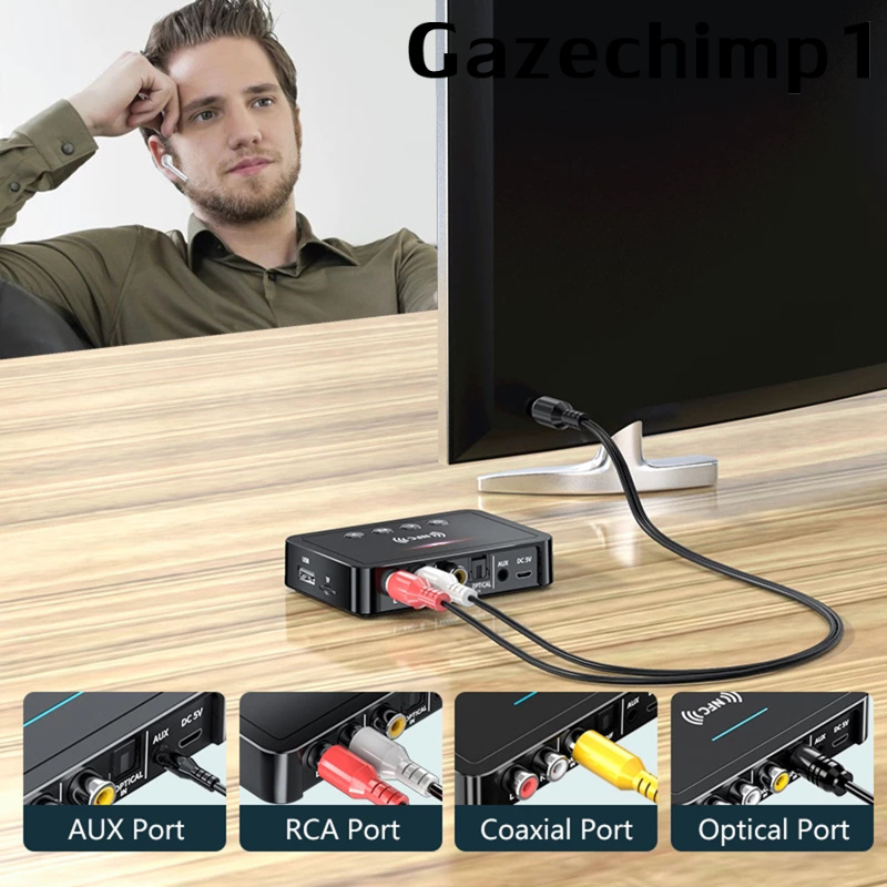 Đầu thu tín hiệu Bluetooth 5.0 FM Aux 3.5mm Cho TV/máy tính chất lượng cao