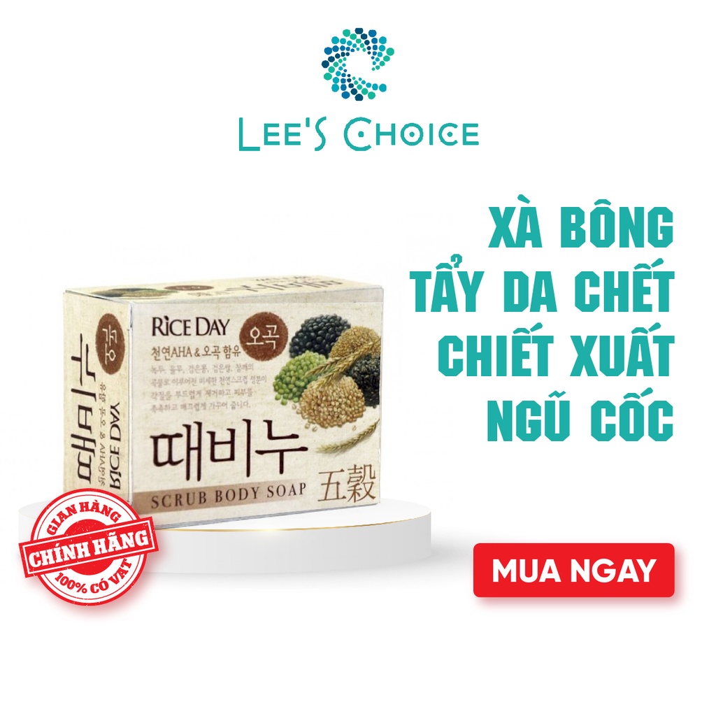 Lee's Choice - Xà Bông Tắm Tẩy Da Chết Scrub Soap Chiết Xuất Ngũ Cốc Hàn Quốc Dưỡng Trắng Da, Sạch Mụn 100g