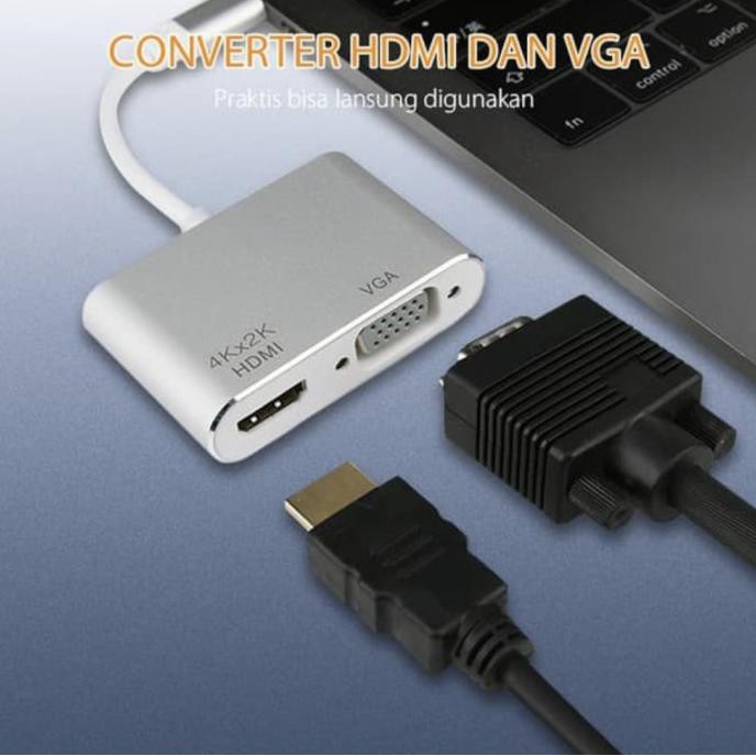 Cáp Chuyển Đổi Usb Type C Sang Hdmi Vga Cho Laptop Macbook Air Pro S8 Dell Hp 0512