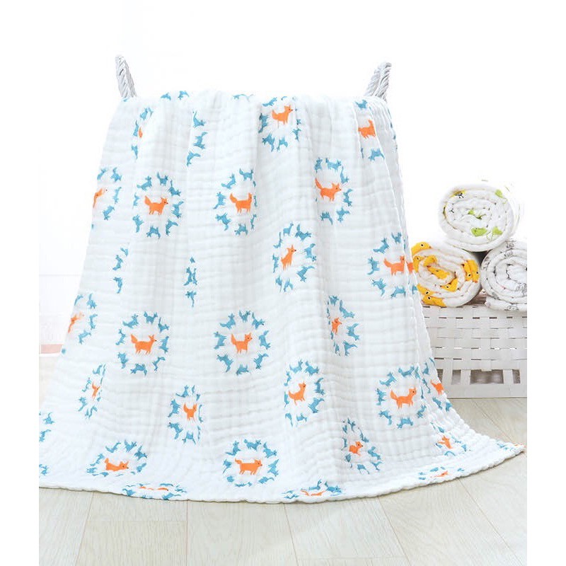 Khăn Tắm Xô Cotton 6 Lớp 🌈 FREE SHIP 🌈 Khăn Tắm 6 Lớp Xuất Nhật Cho Bé Sơ Sinh Kích Thước 1.1 X 1.1 Mét An Toàn Cho Bé