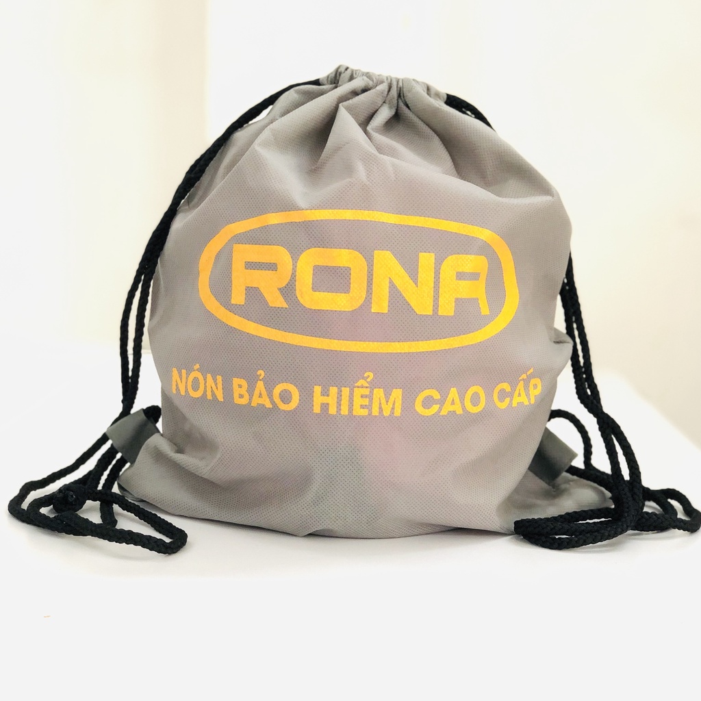 Túi vải không dệt RONA có dây rút thành balo đựng mũ bảo hiểm 3/4 và fullface