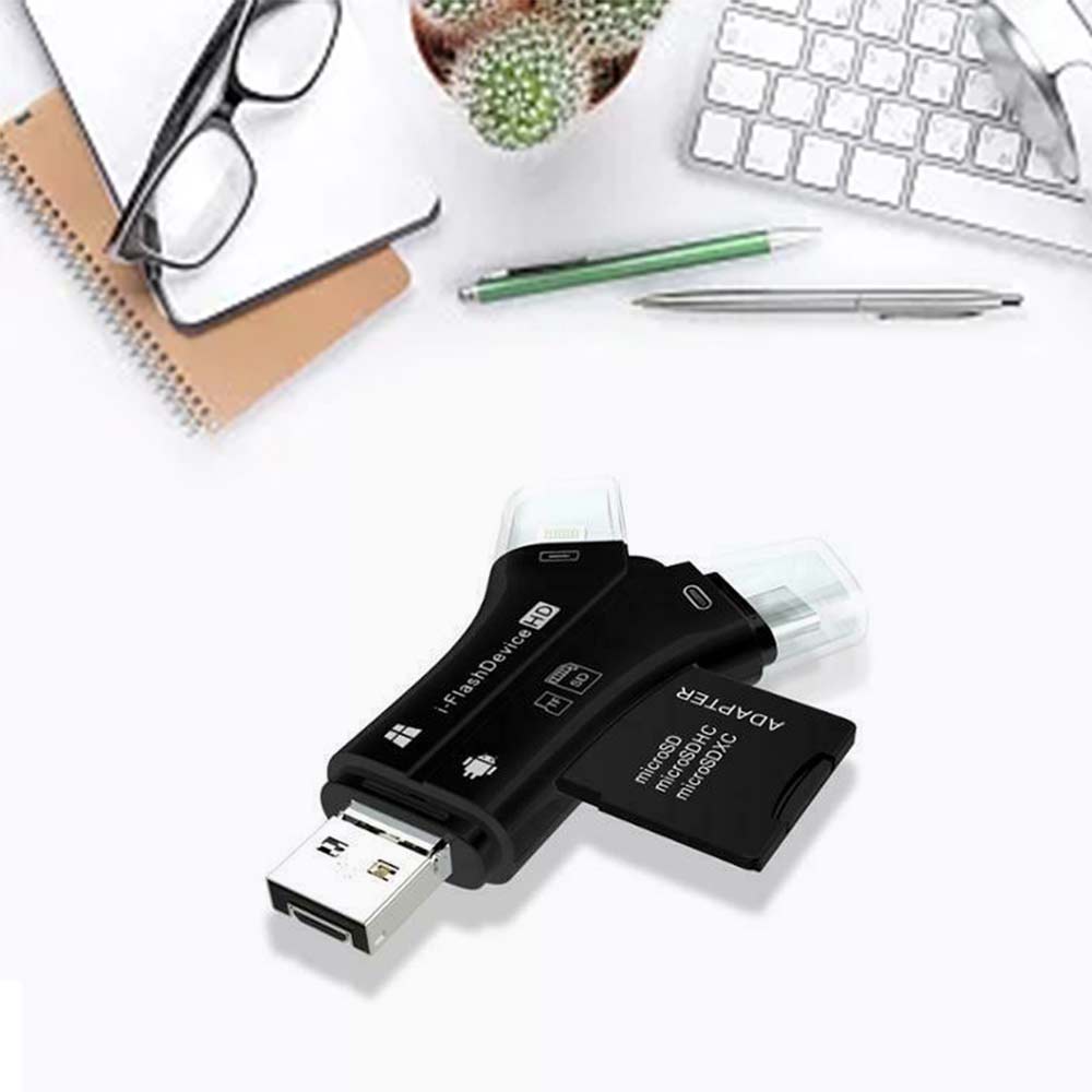 4 in1 USB i-Flash Drive HD Micro SD TF Card Reader