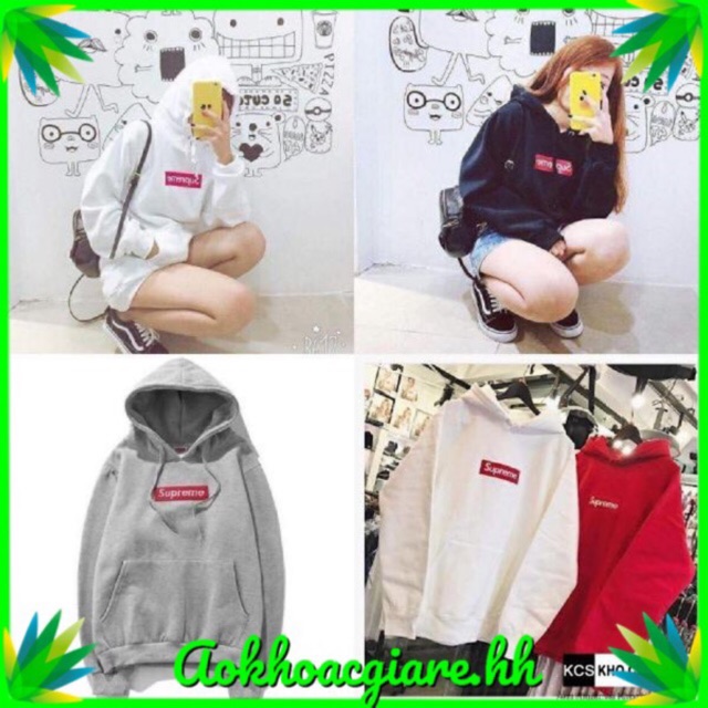 Áo khoác hoodie thêu supreme-a37