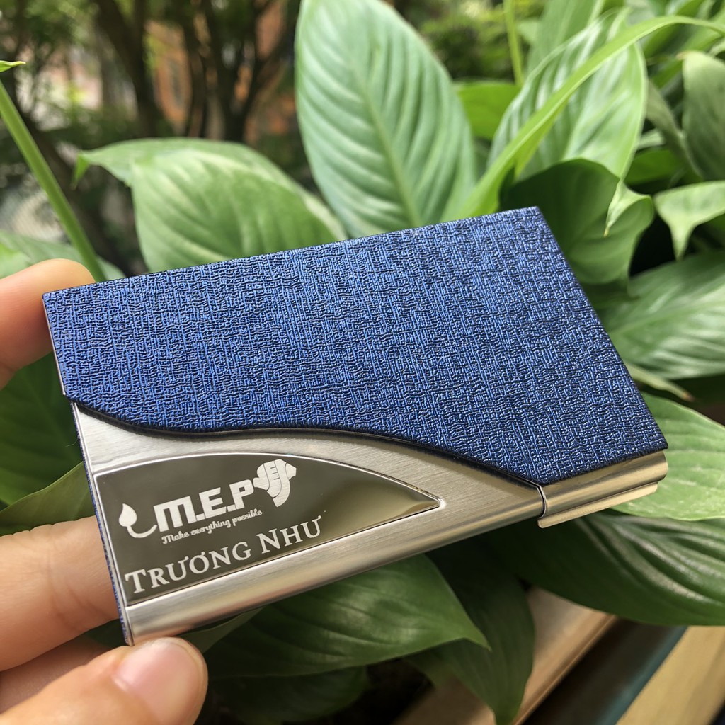 Hộp đựng card visit khắc logo bảo hiểm Manuliffe, ví đựng danh thiếp cho dân văn phòng, Hộp ATM