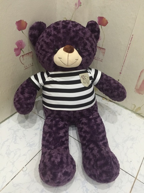 Gấu teddy khổ 1m màu tím than