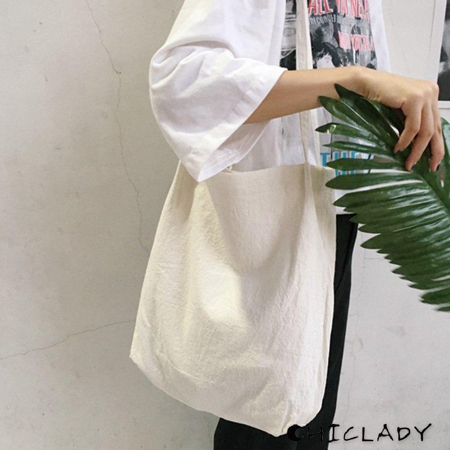 【miễn phí vận chuyển】Cotton Maxi Large Wide Shoulder Tote Shopper Grocery Shopping Bag For Life